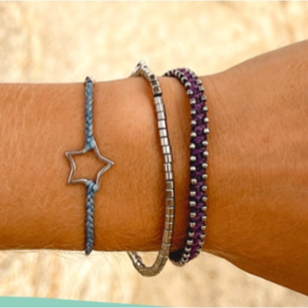 Pura Vida Purple and Sliver Bracelet